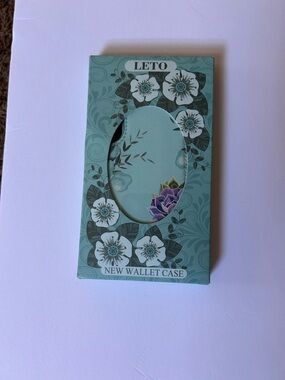 Teal Floral Wallet Phone Case for Galaxy S25 6.2”